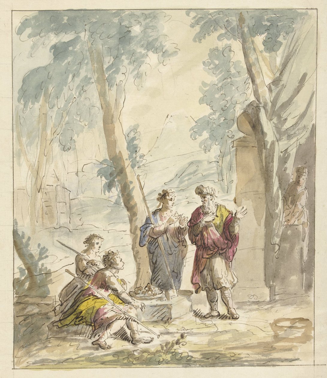 Abraham přijímá tři anděly od Elias van Nijmegen