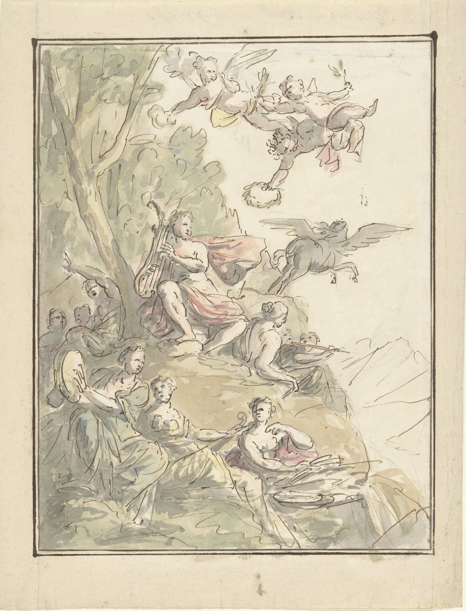 Apollo a múzy na Parnasu od Elias van Nijmegen