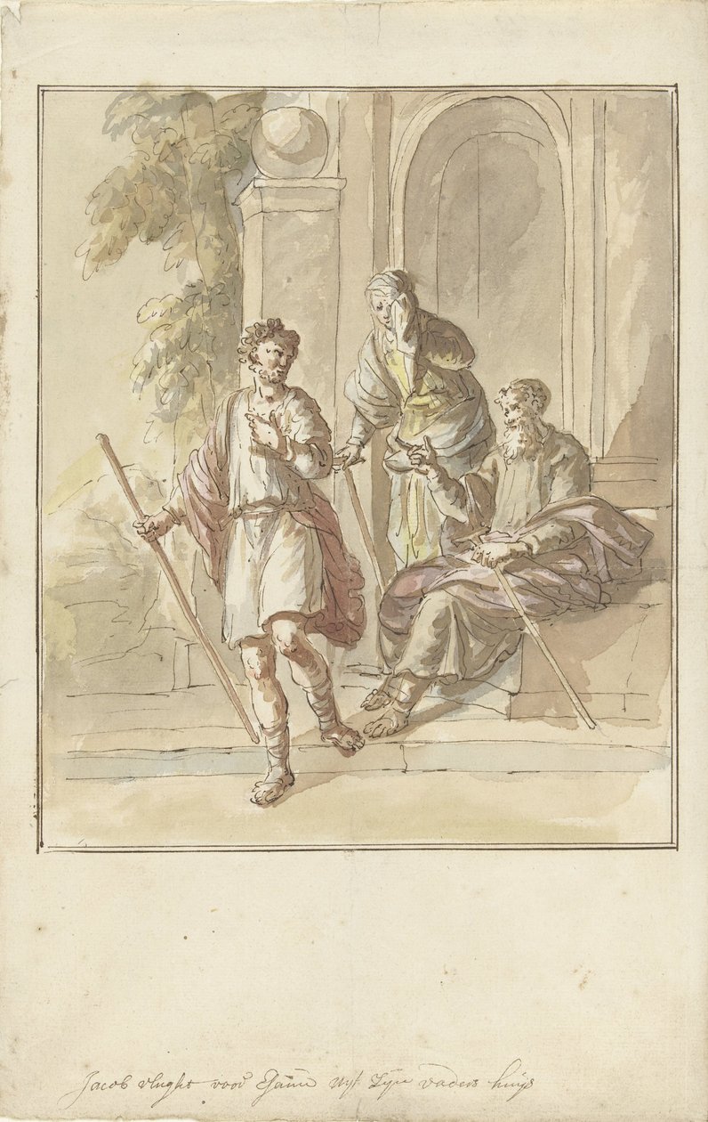 Jacob prchá ze svého rodičovského domu od Elias van Nijmegen