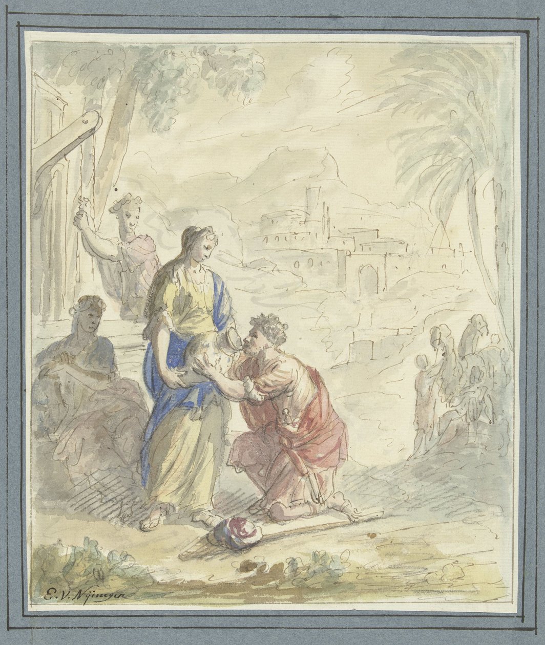 Rebeka a Eliezer u studny od Elias van Nijmegen