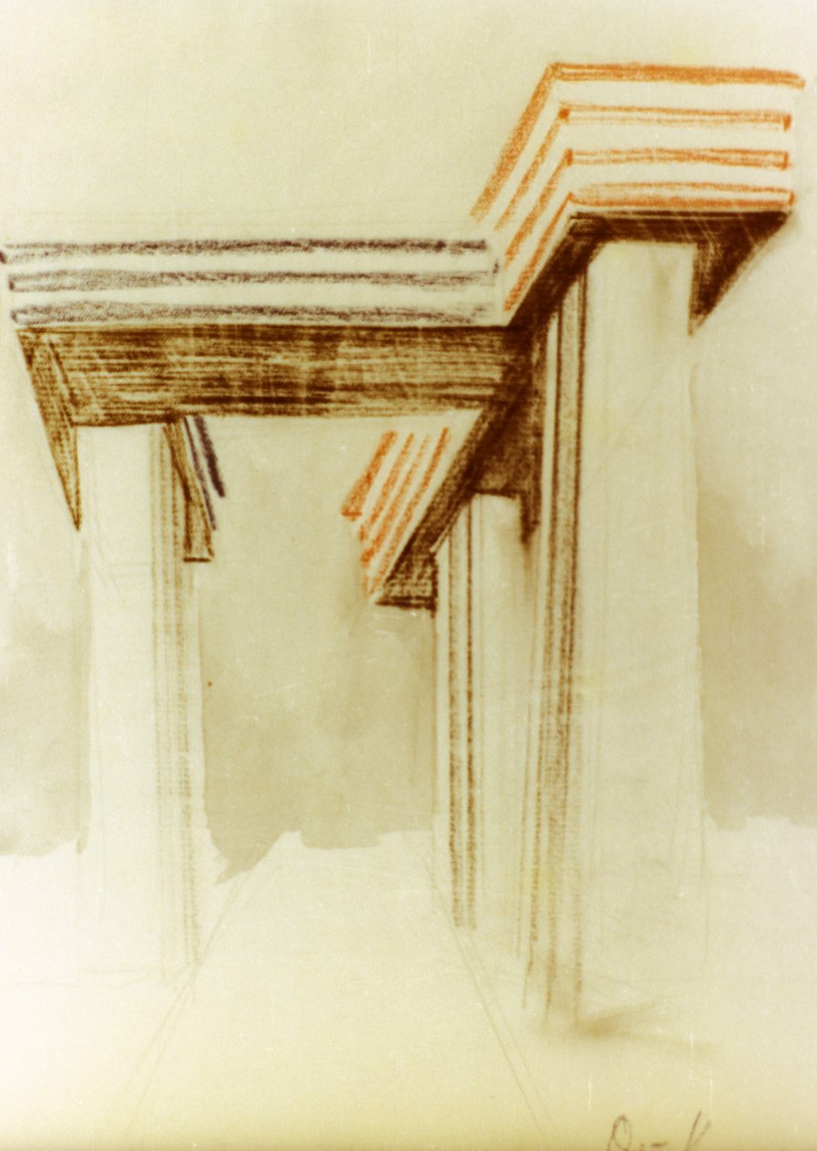 Návrhový výkres pro navrhovanou budovu wolkenbugel (oblačná železná) od el lissitzky (lazar markovich lissitzky), která nebyla nikdy postavena od Eliezer Markowich Lissitzky