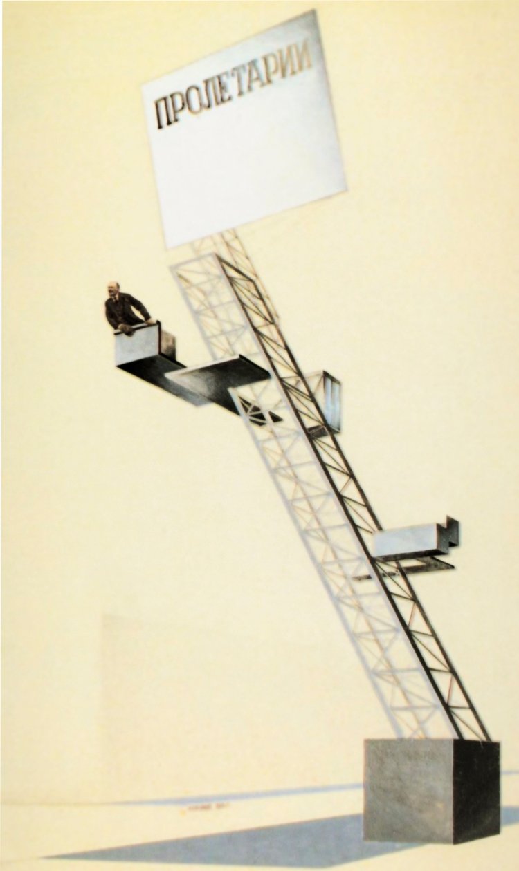 Architektonický návrh Leninova tribuna od el lissitzkého (lazar markovich lissitzky) od Eliezer Markowich Lissitzky
