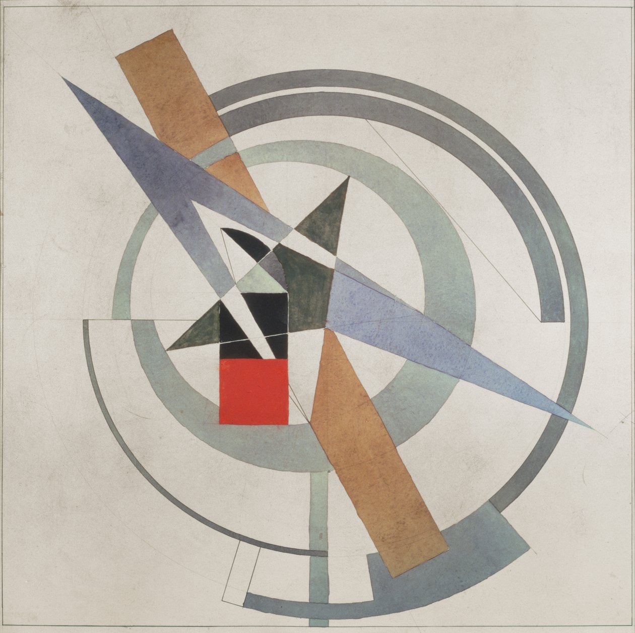 Klín s Rudým čtvercem (kvaš na papíře) od Eliezer Markowich Lissitzky