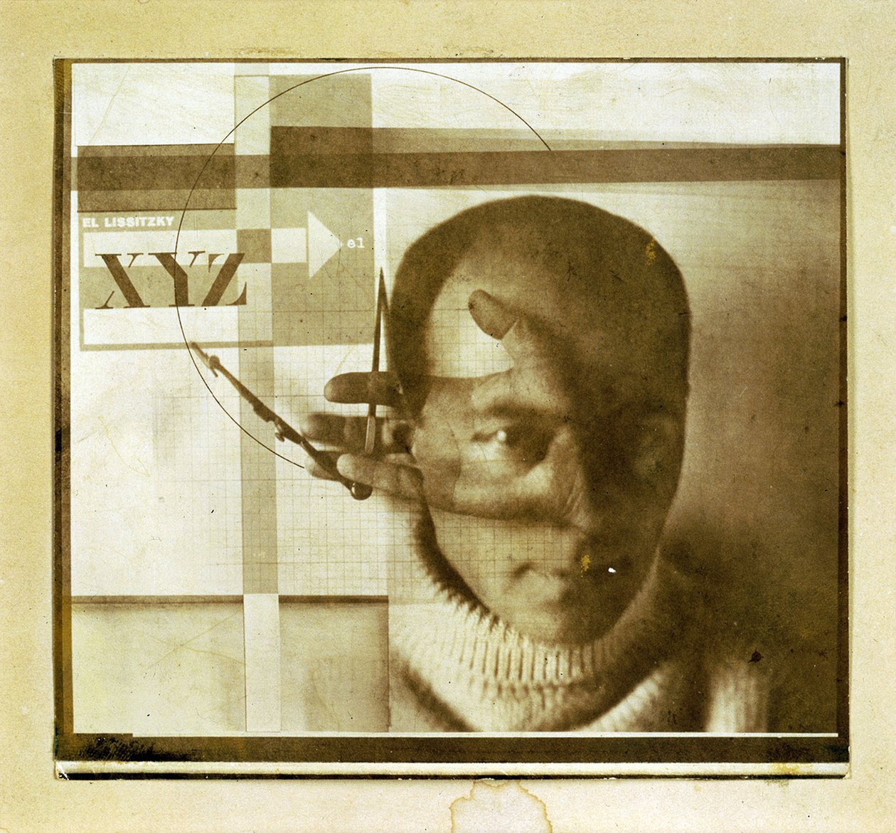 The Constructor (Autoportrét) - fotografie de Lazar Lissitzky dit El Lissitzky (Lissitsky ou Lissitski) (1890-1941) - 1924 - Fotografie - Van Abbemuseum, Eindhoven od Eliezer Markowich Lissitzky