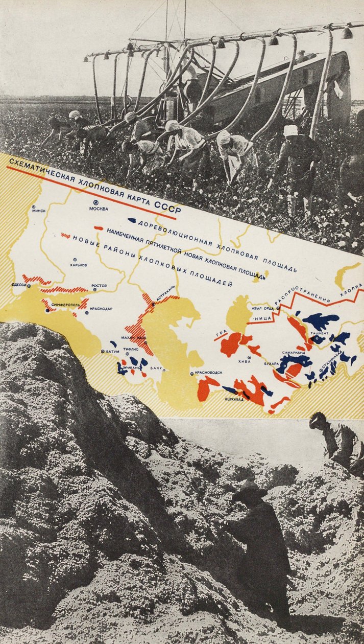 Chov bavlny. Ilustrace z SSSR buduje socialismus, 1933. od Eliezer Markowich Lissitzky