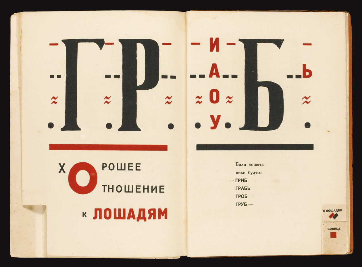 Dvojstrany knihy z For the Voice od Vladimira Majakovského, 1922-1923 od Eliezer Markowich Lissitzky