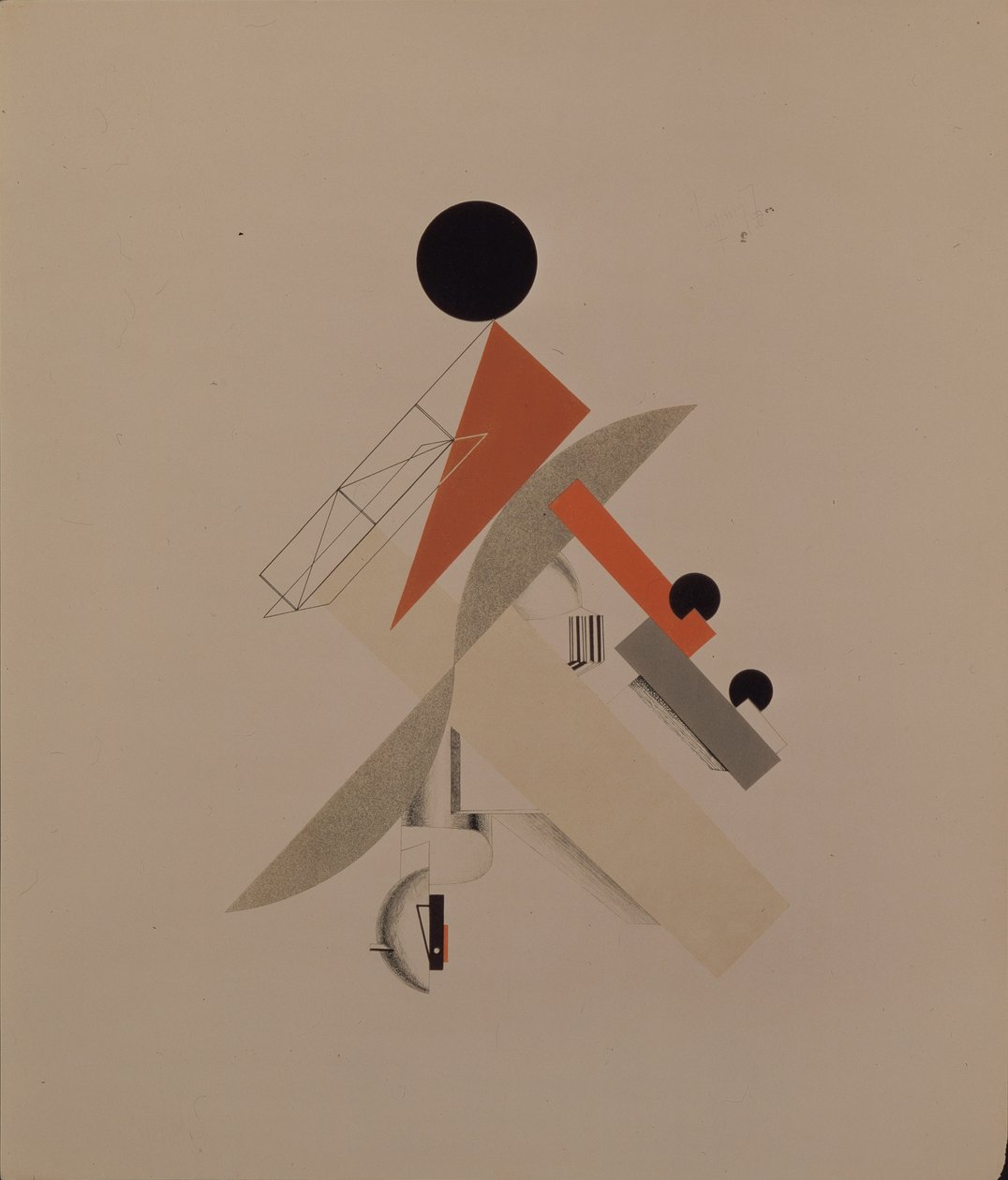 Světoběžník. Figurka k opeře Vítězství nad sluncem od A. Kruchenycha, 1920-1921 od Eliezer Markowich Lissitzky
