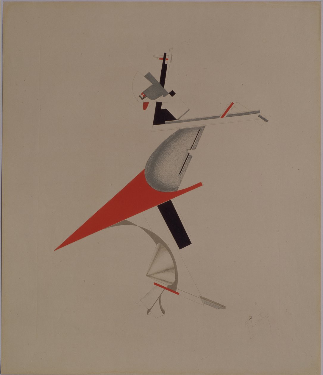 Surovec. Figurka k opeře Vítězství nad sluncem od A. Kruchenycha, 1920-1921 od Eliezer Markowich Lissitzky
