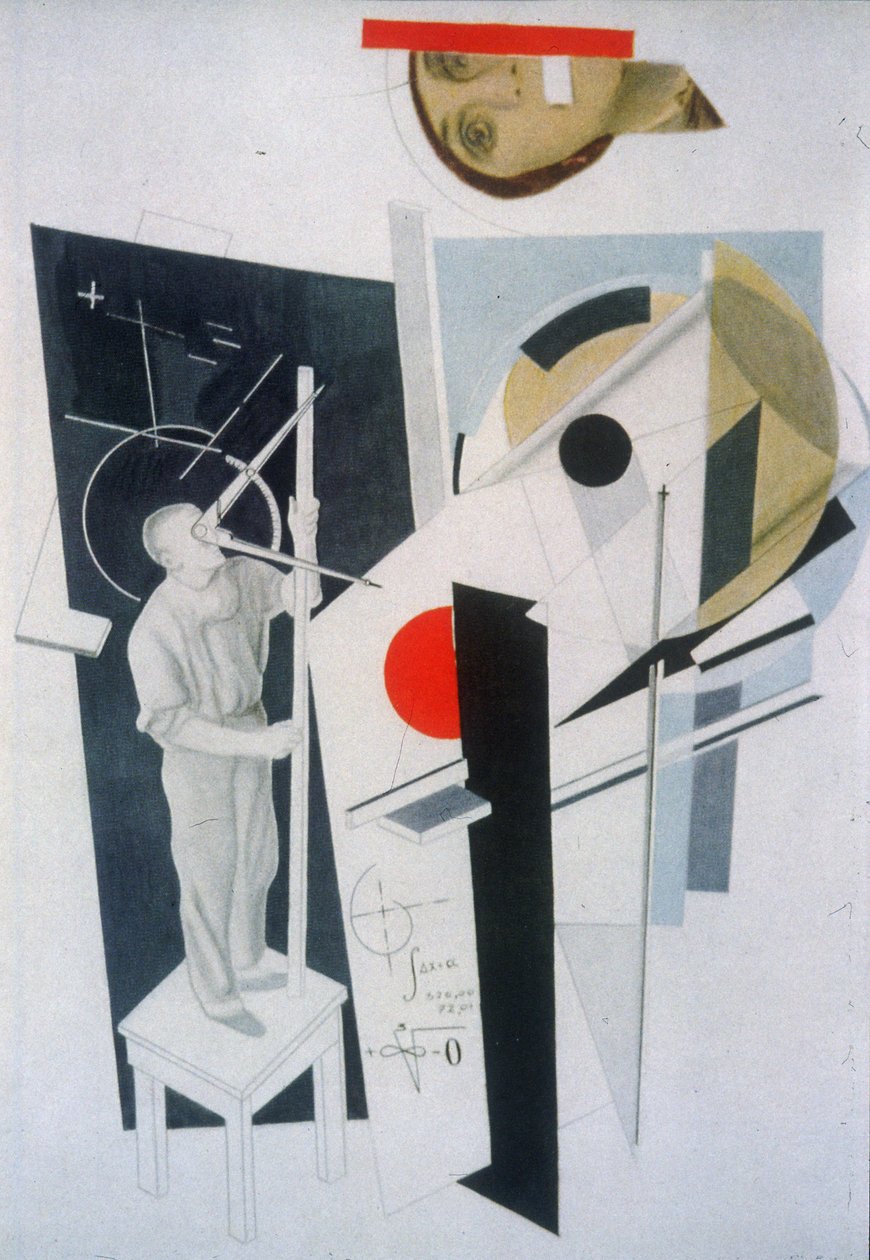 Tatlin v práci. Ilustrace ke knize Šest příběhů se snadným koncem od Ilyi Ehrenburga od Eliezer Markowich Lissitzky