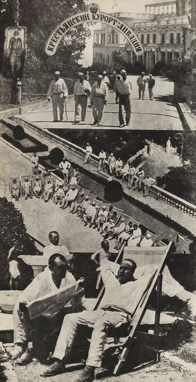 Zdravotní zotavení pracovníků. Ilustrace z SSSR buduje socialismus, 1933. od Eliezer Markowich Lissitzky