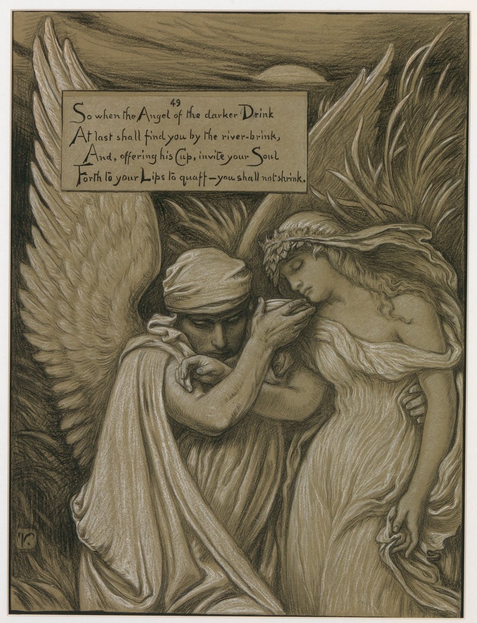 (Ilustrace k filmu Rubáiyát Omara Khayyáma) Pohár smrti od Elihu Vedder