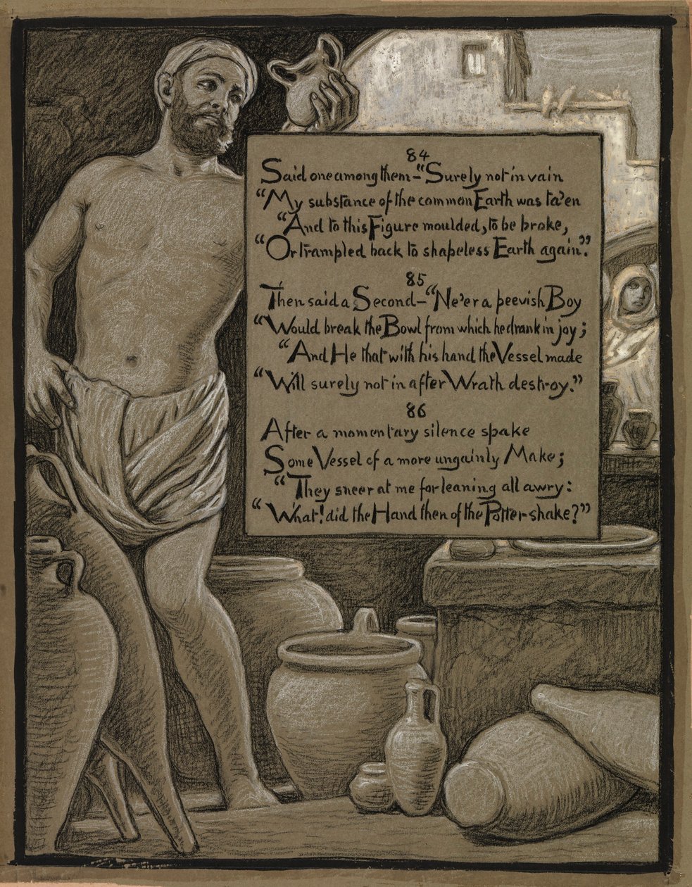 (Ilustrace k filmu Rubáiyát Omara Khayyáma) The Ungainly Pot (Nešťastný hrnec) od Elihu Vedder