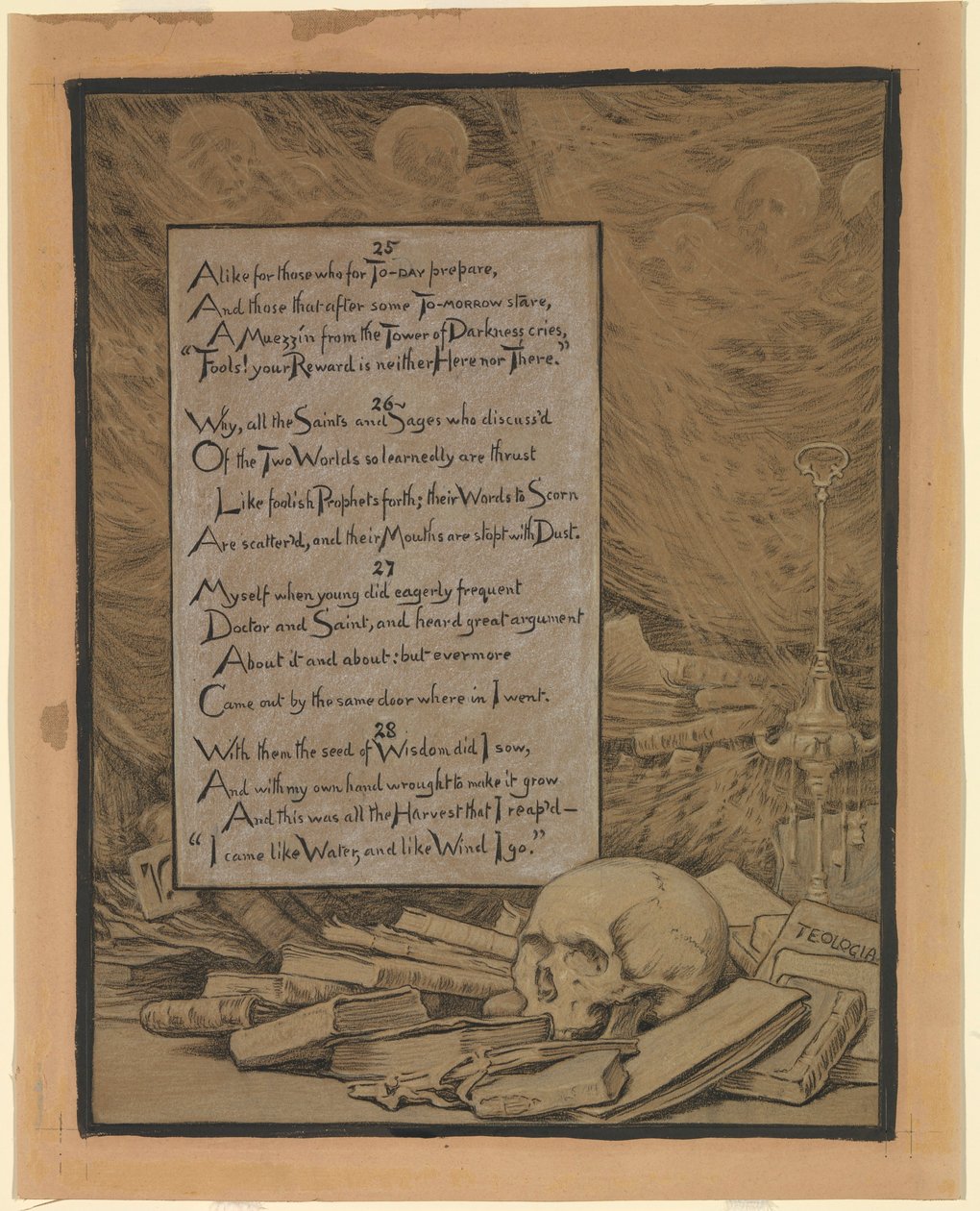 (Ilustrace k filmu Rubáiyát Omara Chajjáma) Teologie od Elihu Vedder