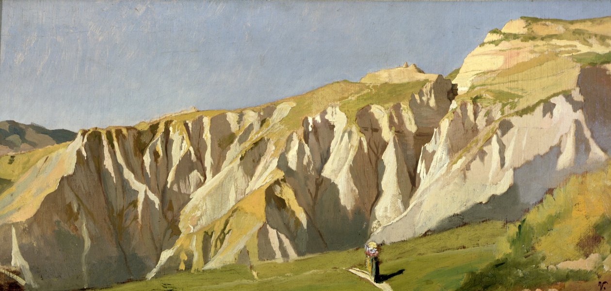 Útesy Volterra (olej na desce) od Elihu Vedder