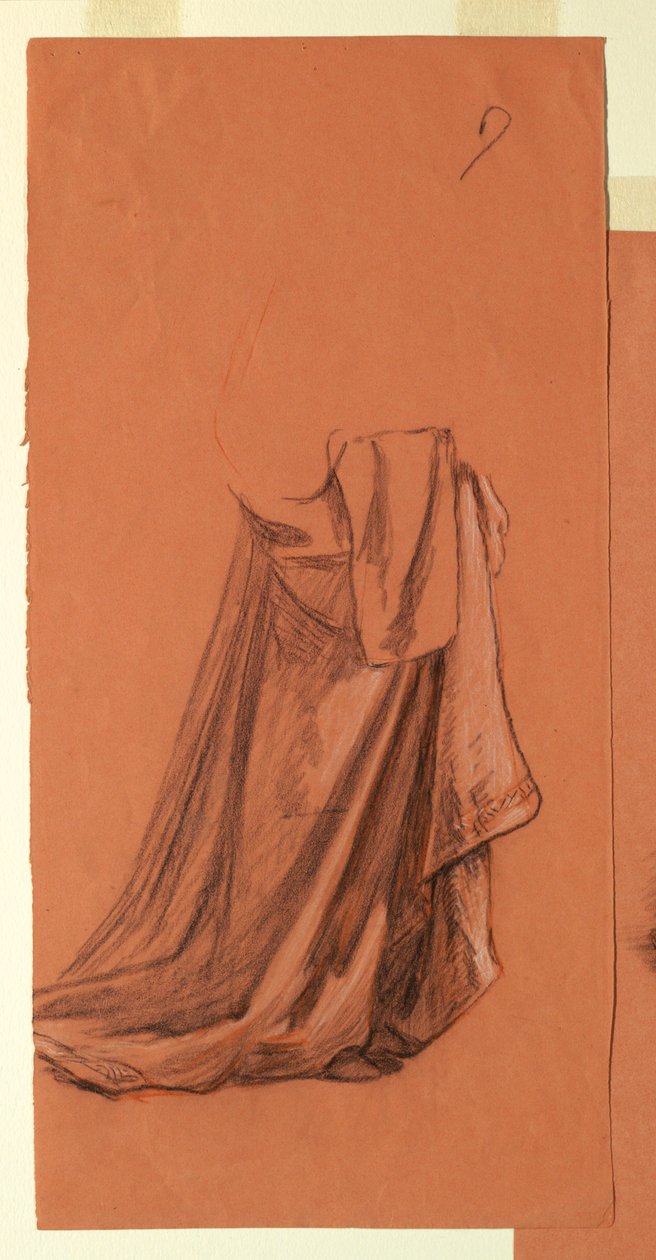 Kresba, Draperie (studie k olejomalbě "Svatební průvod" nebo "Tanec", 1872-79 od Elihu Vedder
