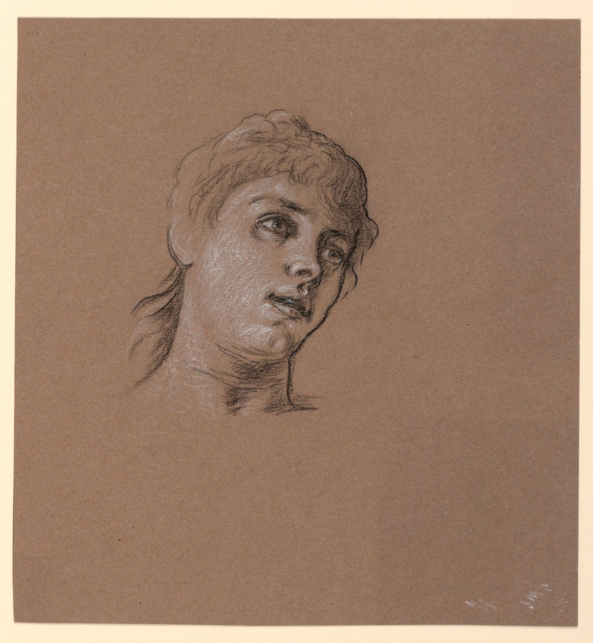 Kresba, portrétní skica mladé dívky, asi 1885 od Elihu Vedder