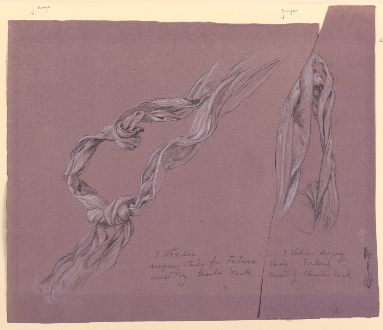 Kresba, Studie draperie "Fortune", asi 1887 od Elihu Vedder