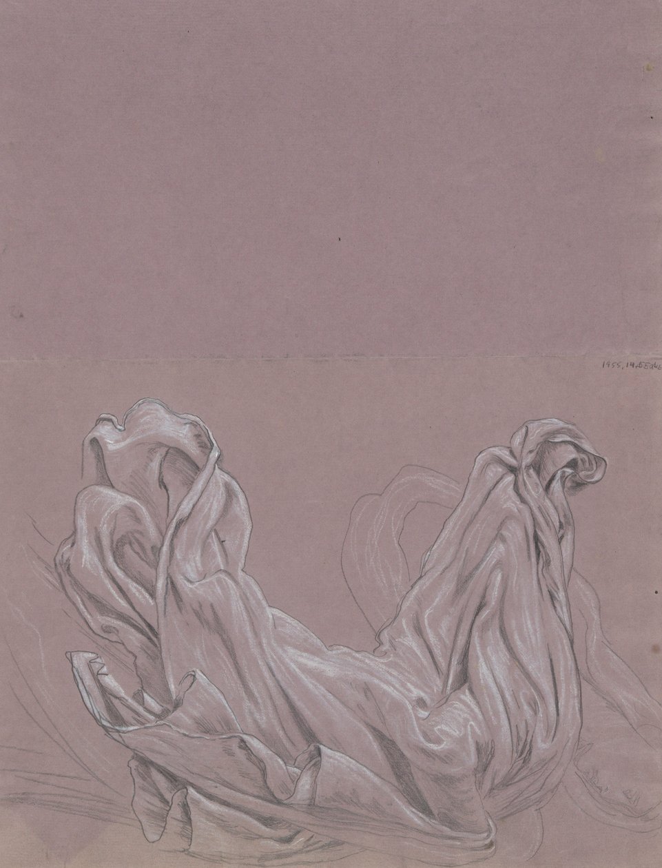 Figurální studie (recto); Studie soukenictví (verze) od Elihu Vedder