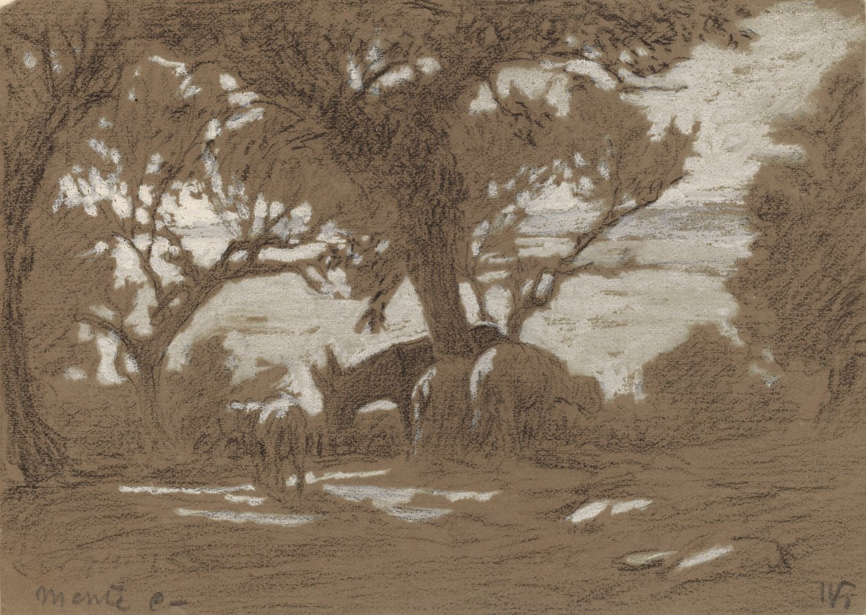 Mt. Colognola – pastva ovcí na jezeře Trasimeno, cca. 1878. od Elihu Vedder