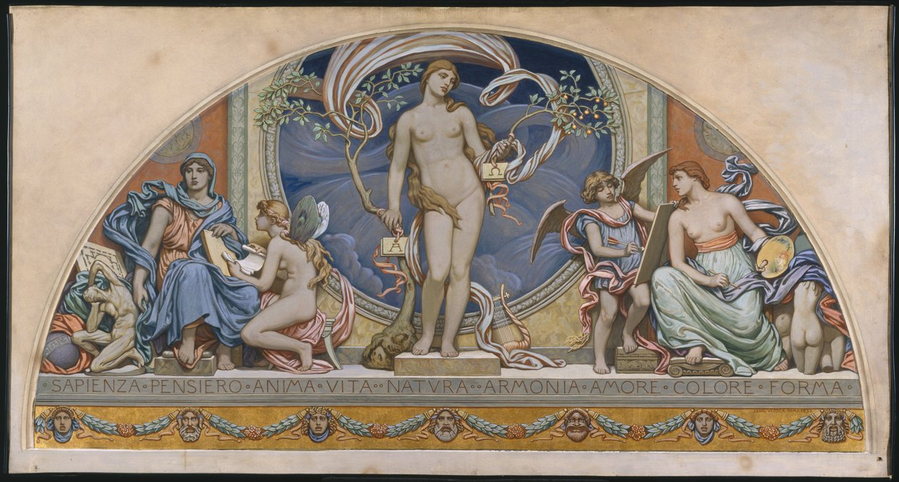 Řím, představitel umění: návrh dekorace v Bowdoin College, 1894 od Elihu Vedder