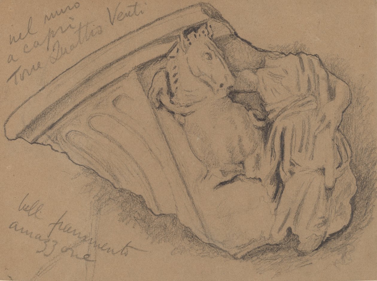 Náčrt fragmentu ze zdi v Capri, c. 1897. od Elihu Vedder
