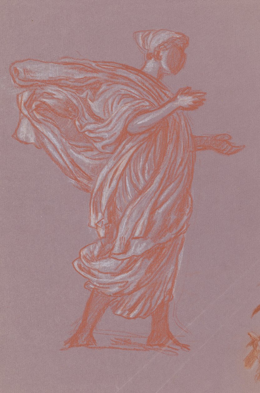 Stojící figura, cca 1872-77 (pastel na fialovém položeném papíře) od Elihu Vedder
