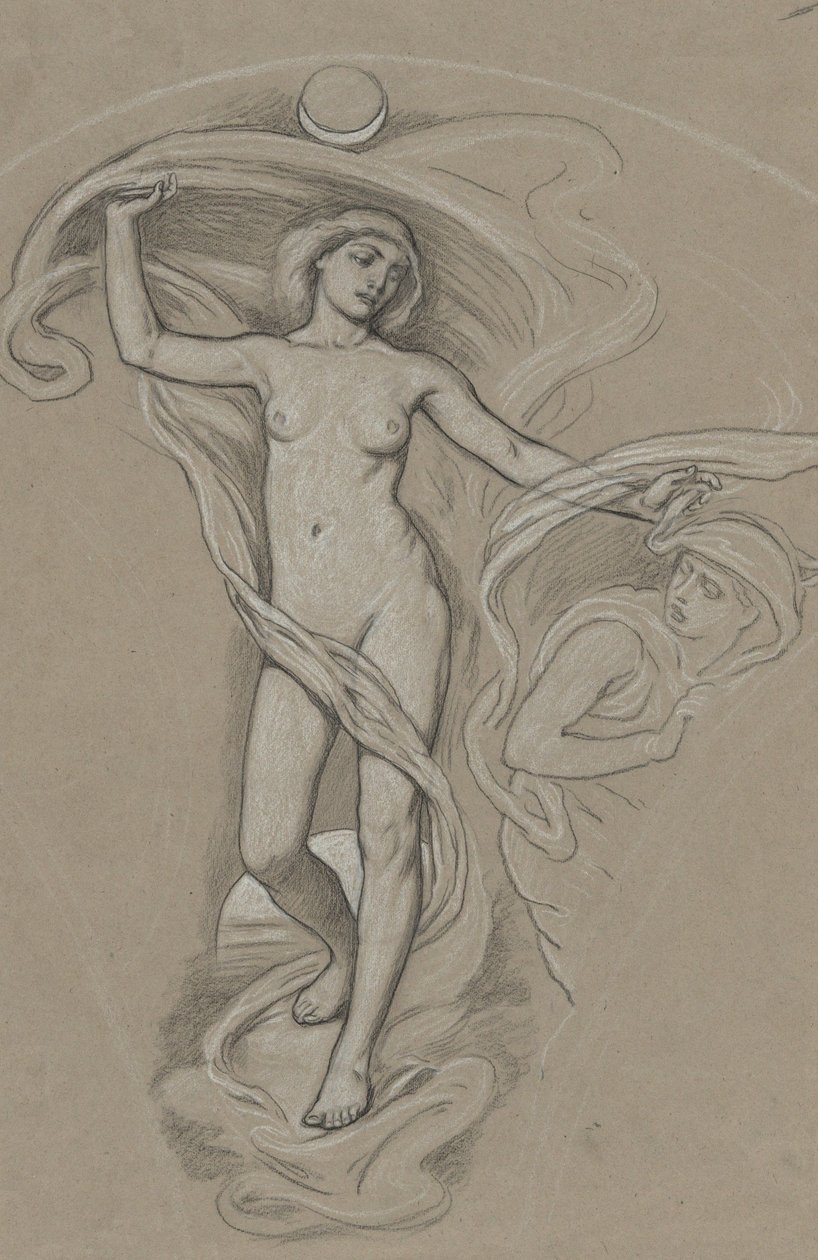 Studie k obrazu „Luna“ od Elihu Vedder