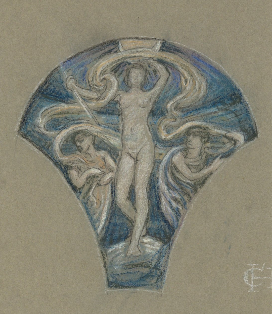 Studie k obrazu „Luna“ od Elihu Vedder