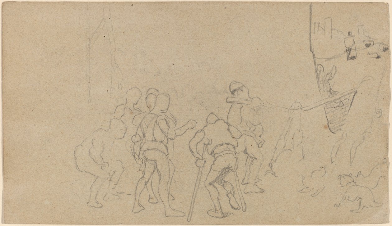 Vesnická scéna, c. 1859. od Elihu Vedder