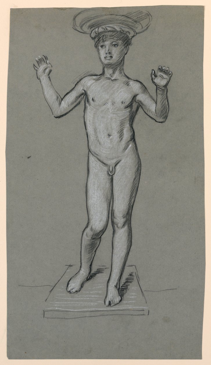 figurální studie pro návrh fontány od Elihu Vedder