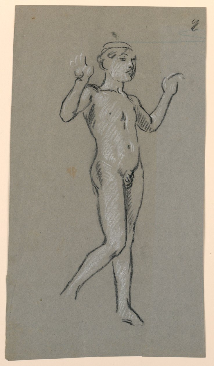 figurální studie pro návrh fontány od Elihu Vedder