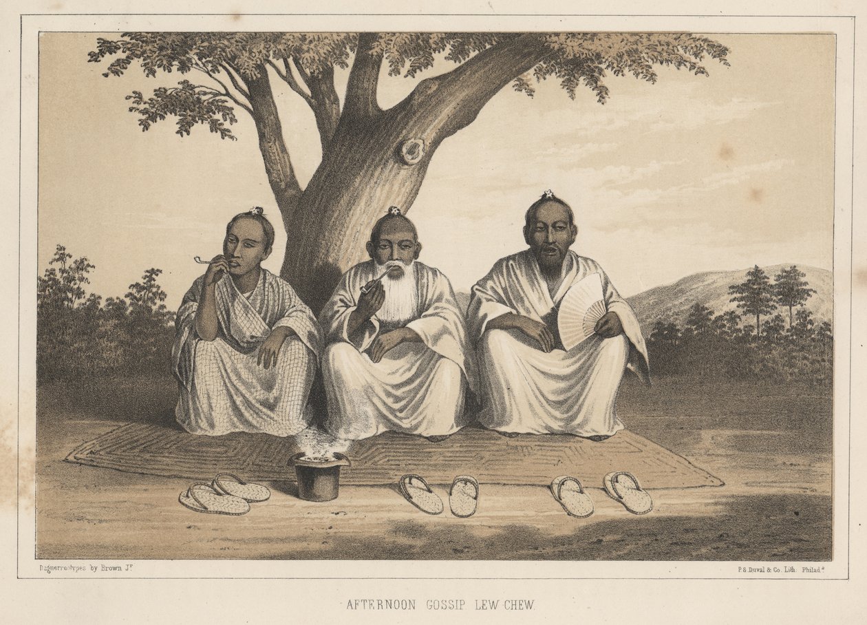 Odpolední drby, Lew Chew, 1855 od Eliphalet Brown