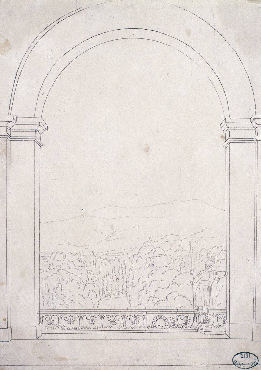Oblouk ve vile v Poggio a Caiano, 1813 od Elisa Bonaparte