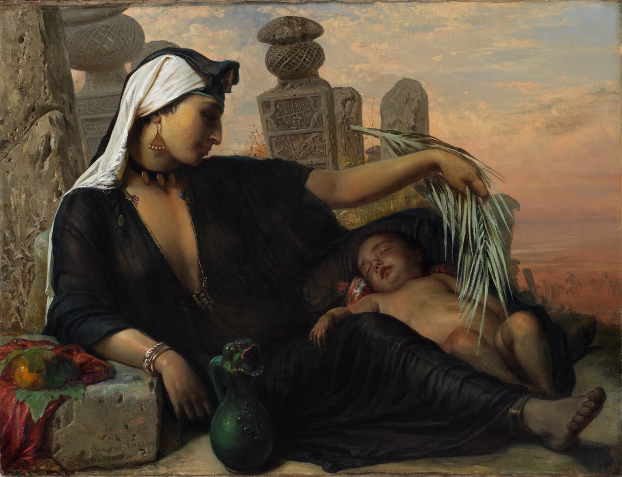Egyptská fellah žena se svým dítětem od Elisabeth Jerichau Baumann