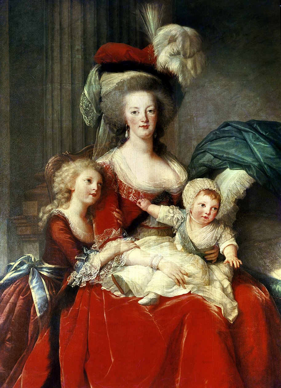 Marie-Antoinette (1755-93) a její čtyři děti, 1787 (detail 3822) od Elisabeth Louise Vigee Lebrun