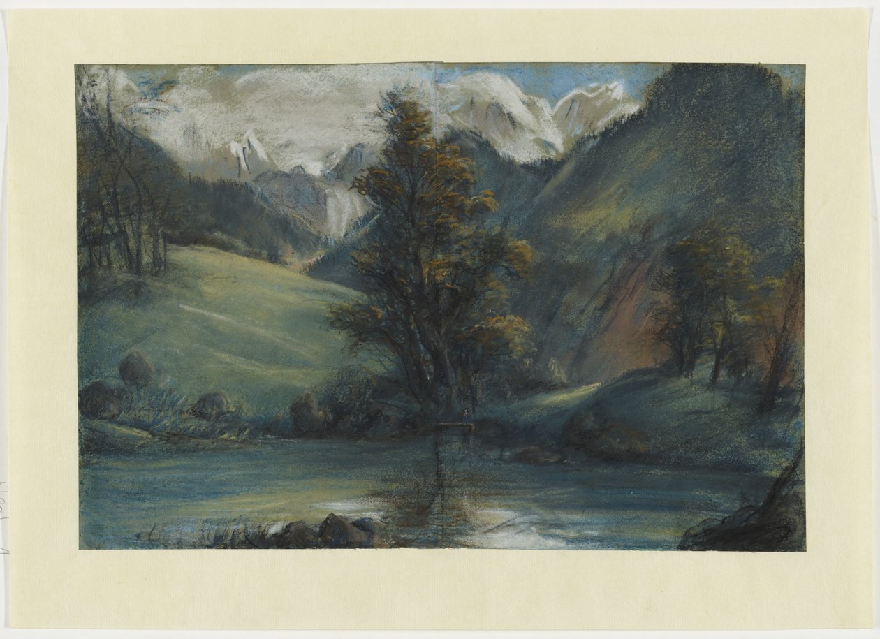 Pohled na jezero Challes a Mont Blanc, 1807-1808 (pastel na papíře) od Elisabeth Louise Vigee Lebrun