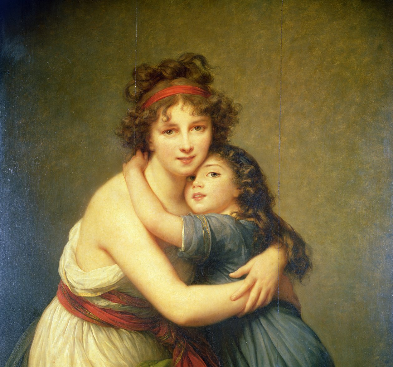 Madame Vigee-Lebrun a její dcera, Jeanne-Lucie-Louise 1780-1819 1789 detail olej na plátně z roku 27697 od Elisabeth Louise Vigee Lebrun