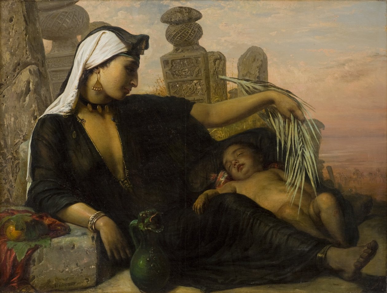 Egyptská žena Fellah se svým dítětem od Elisabeth Jerichau Baumann