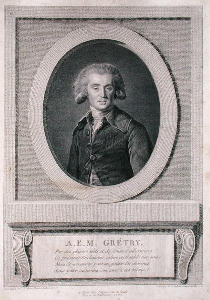 Andre Ernest Modeste Gretry (1741-1813) rytý Louis Jacques Cathelin (1738-1804) 1786 (rytina) od Elisabeth Louise (after) Vigee Lebrun