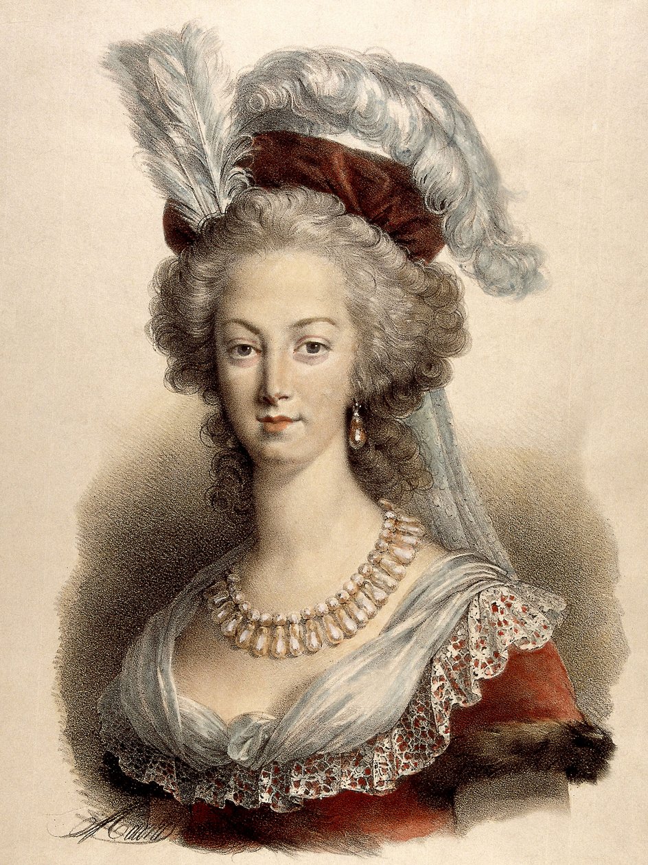 Královna Marie Antoinetta od Elisabeth Louise (after) Vigee Lebrun