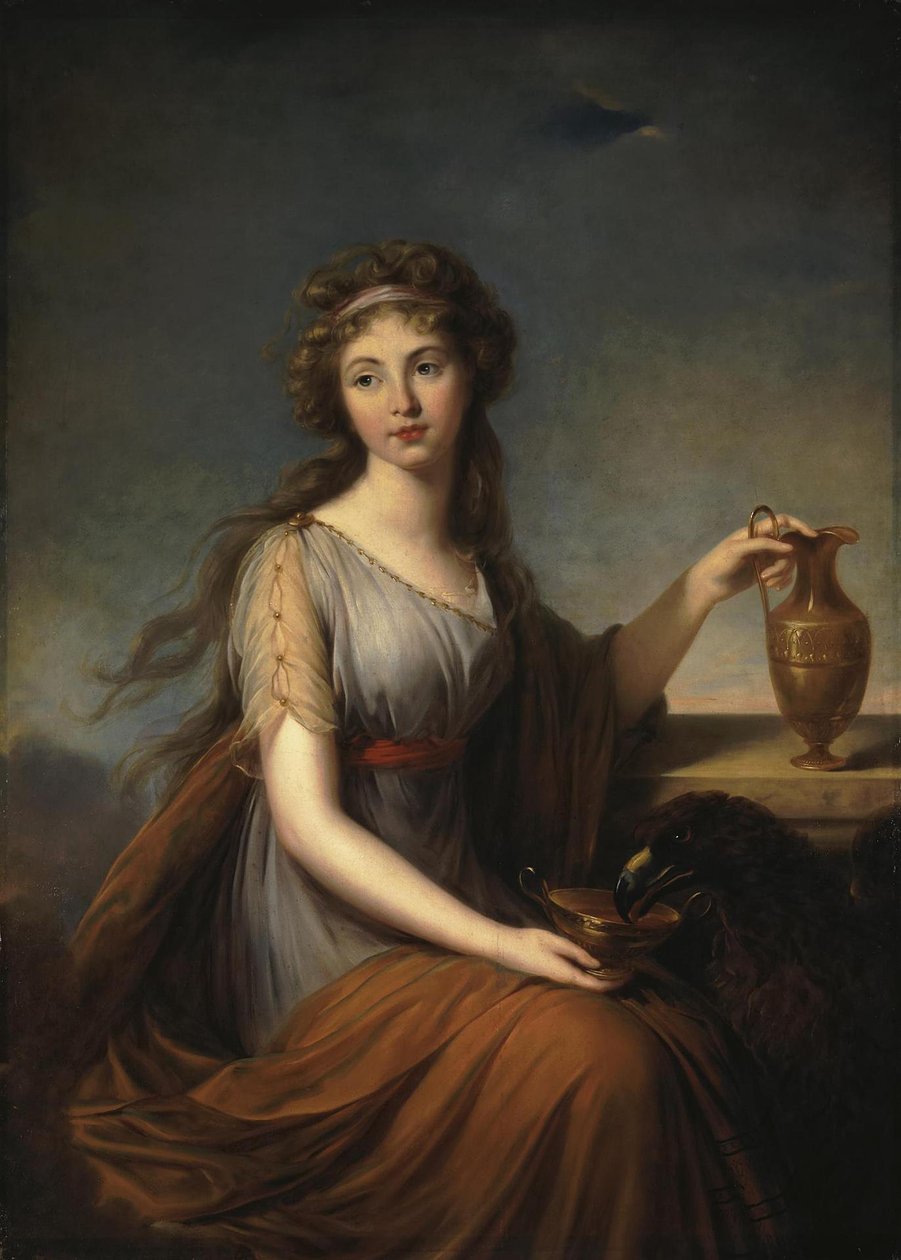 Portrét Anny Pittové jako Hebe od Elisabeth Louise Vigee Lebrun