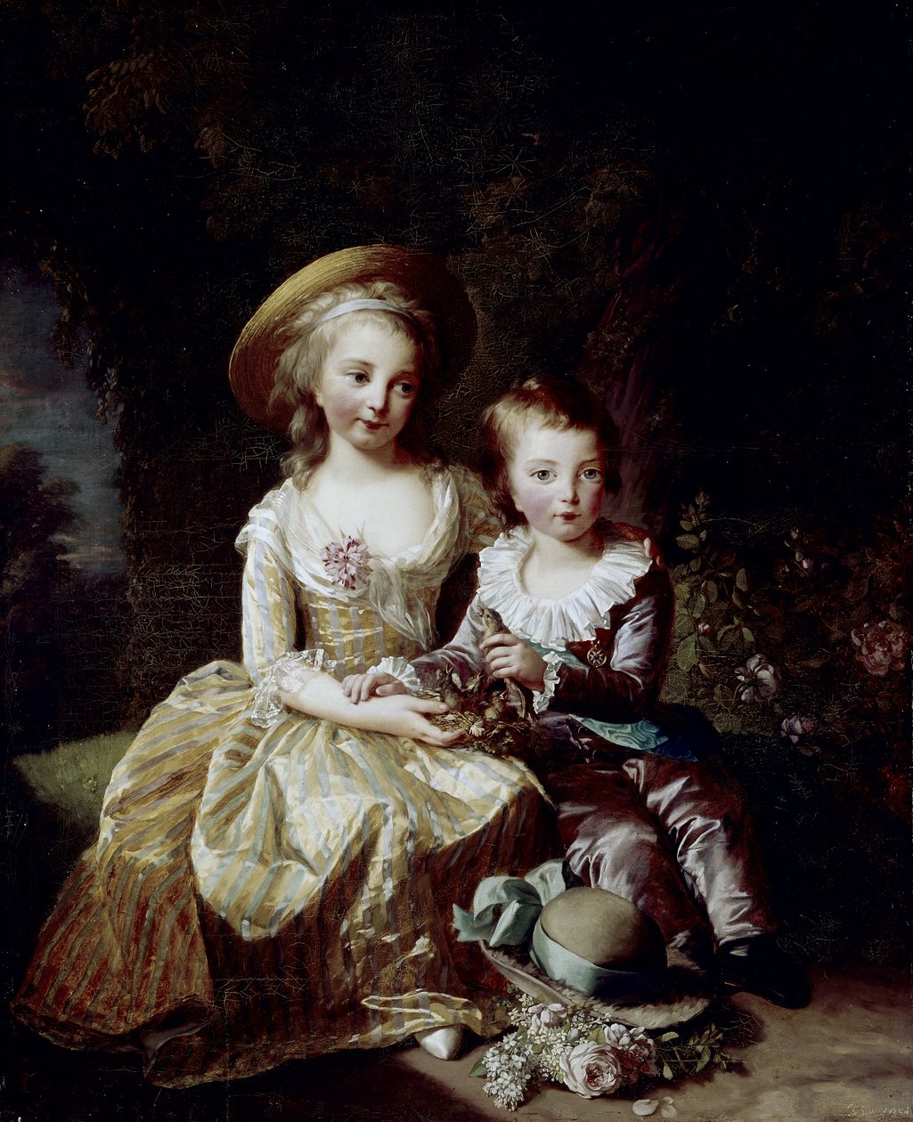 Portrét Marie Thérèse Charlotte z Francie a Delfino Louis Joseph Xavier z Francie od Elisabeth Louise Vigee Lebrun