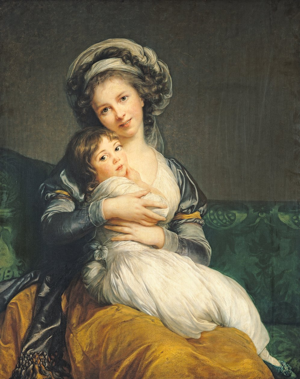 Autoportrét v turbanu se svým dítětem od Elisabeth Louise Vigee Lebrun