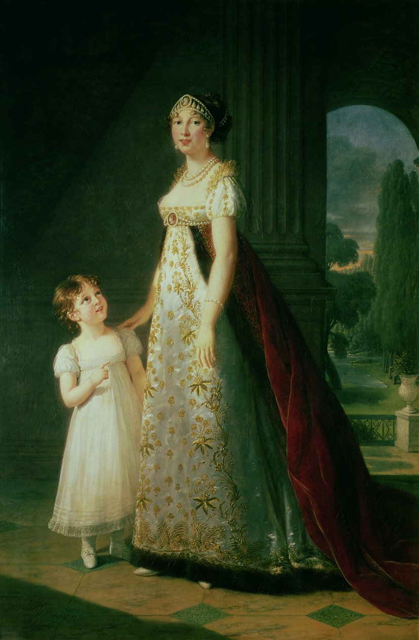 Maria Carolina Bonaparte (1782-1839) královna Neapole se svou dcerou Laetitia Murat od Elisabeth Louise Vigee Lebrun