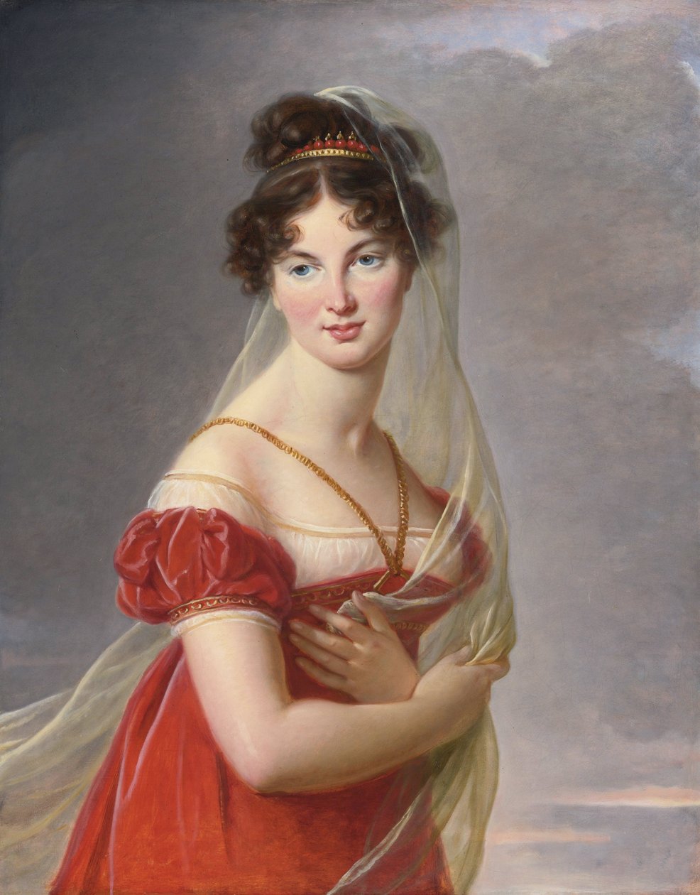 ""Portrét Aglae Angelique Gabrielle de Gramont (1787-1842), manželka generála Alexandra Lvoviče Davydova (1773-1833)"" Obraz Marie Louise Elisabeth Vigee Lebrun (Vigee-Lebrun) (1755-1842) 1805 soukromá sbírka od Elisabeth Louise Vigee Lebrun