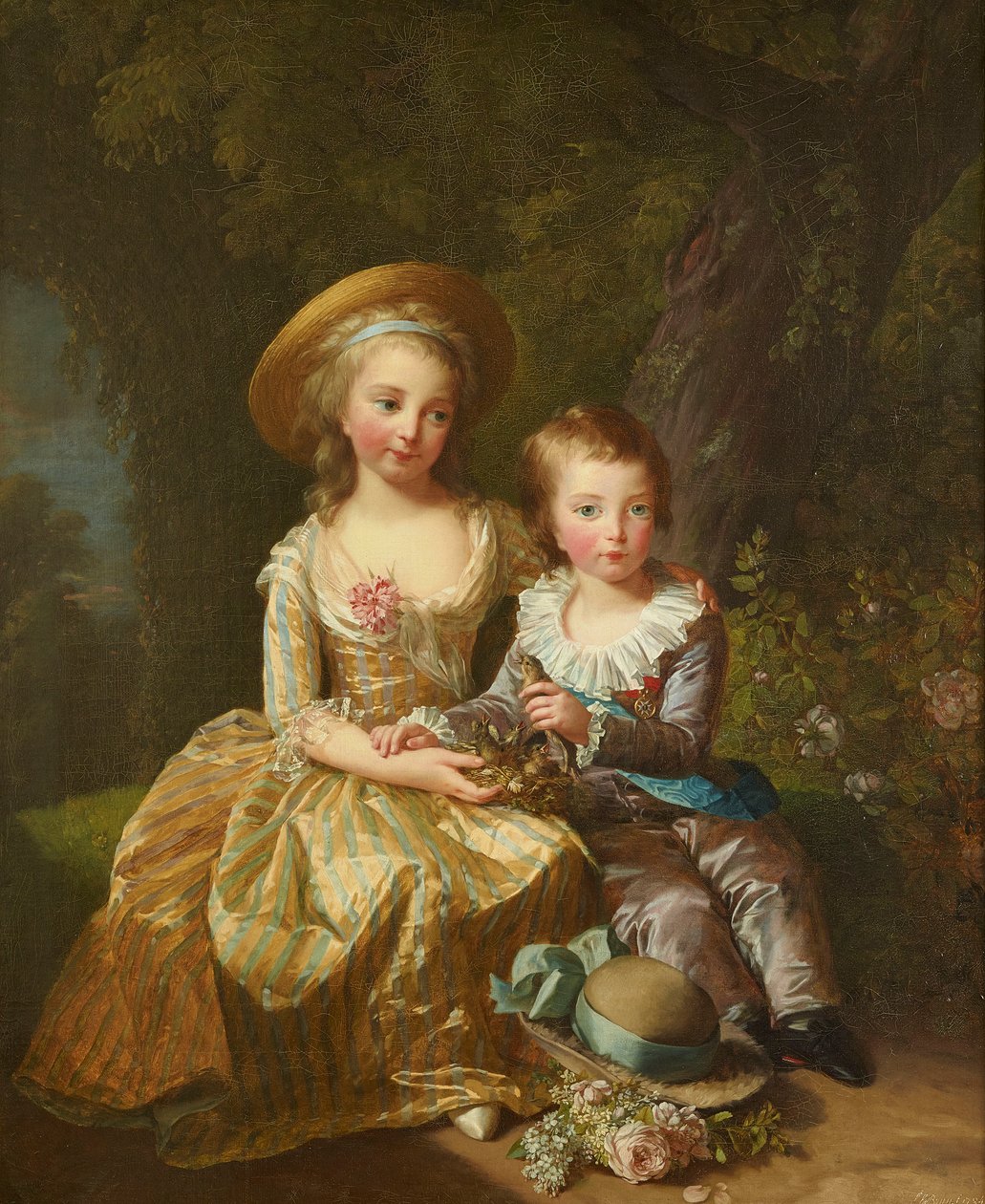 Portrét Madame Royale a Louis-Joseph Xavier, Dauphin z Francie. od Elisabeth Louise Vigee Lebrun