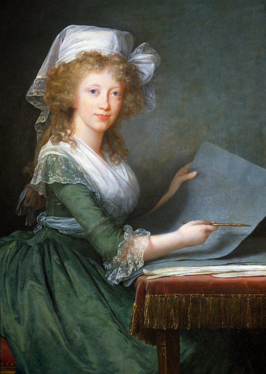 Portrét Marie Louise ze dvou Sicílií (nebo Bourbon-Sicily nebo Bourbon Sicily) (1773-1802), manželka Ferdinanda III., velkovévody toskánského Malba Marie Elisabeth Louise Vigee Le brun (nebo Vigee-Lebrun nebo Vigee Lebrun) ( 1755-1842) Detail 1790 Museo e od Elisabeth Louise Vigee Lebrun