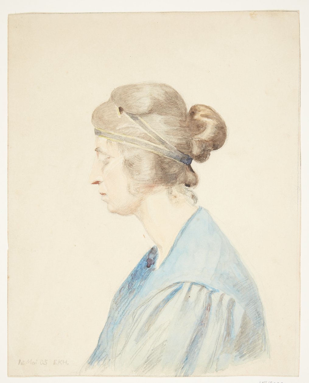 Portrét Olivie Holm-Møller (busta z profilu) od Elise Konstantin Hansen
