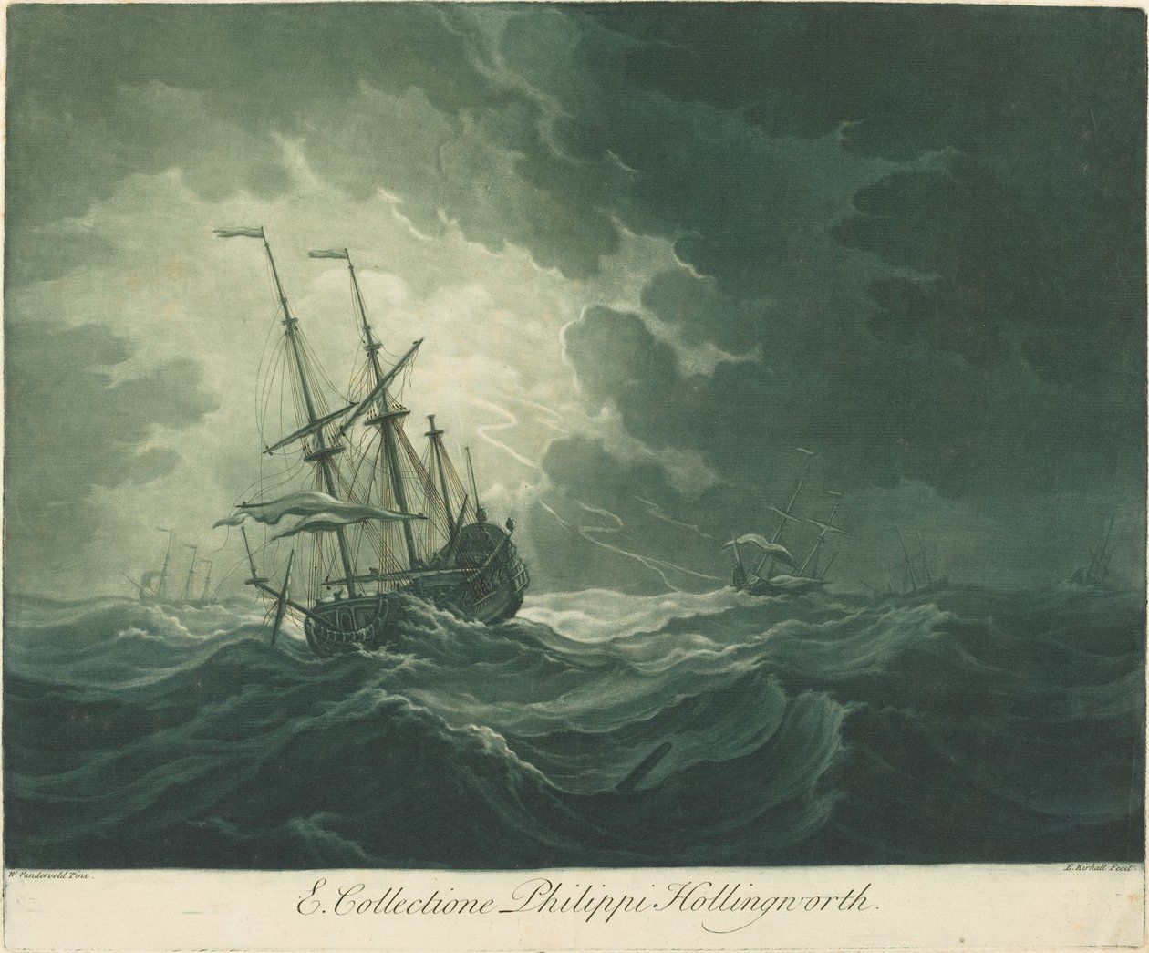 Scéna přepravy ze sbírky Philipa Hollingwortha od Elisha Kirkall after Willem van de Velde the Elder