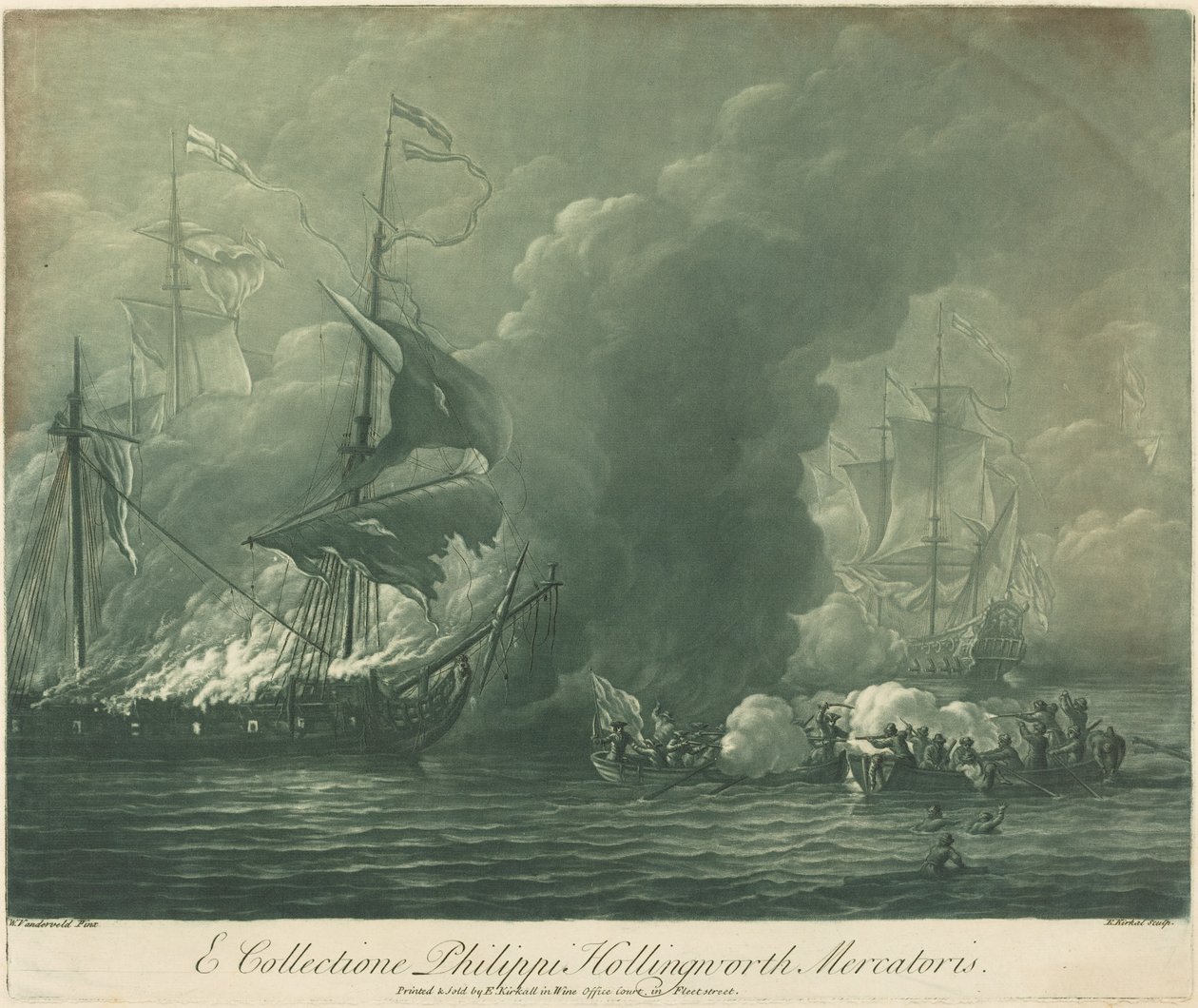 Scéna přepravy ze sbírky Philipa Hollingwortha od Elisha Kirkall after Willem van de Velde the Elder